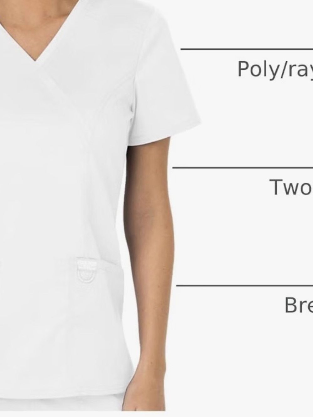 Cherokee Revolution - Ladies V-Neck Scrub Top - white large